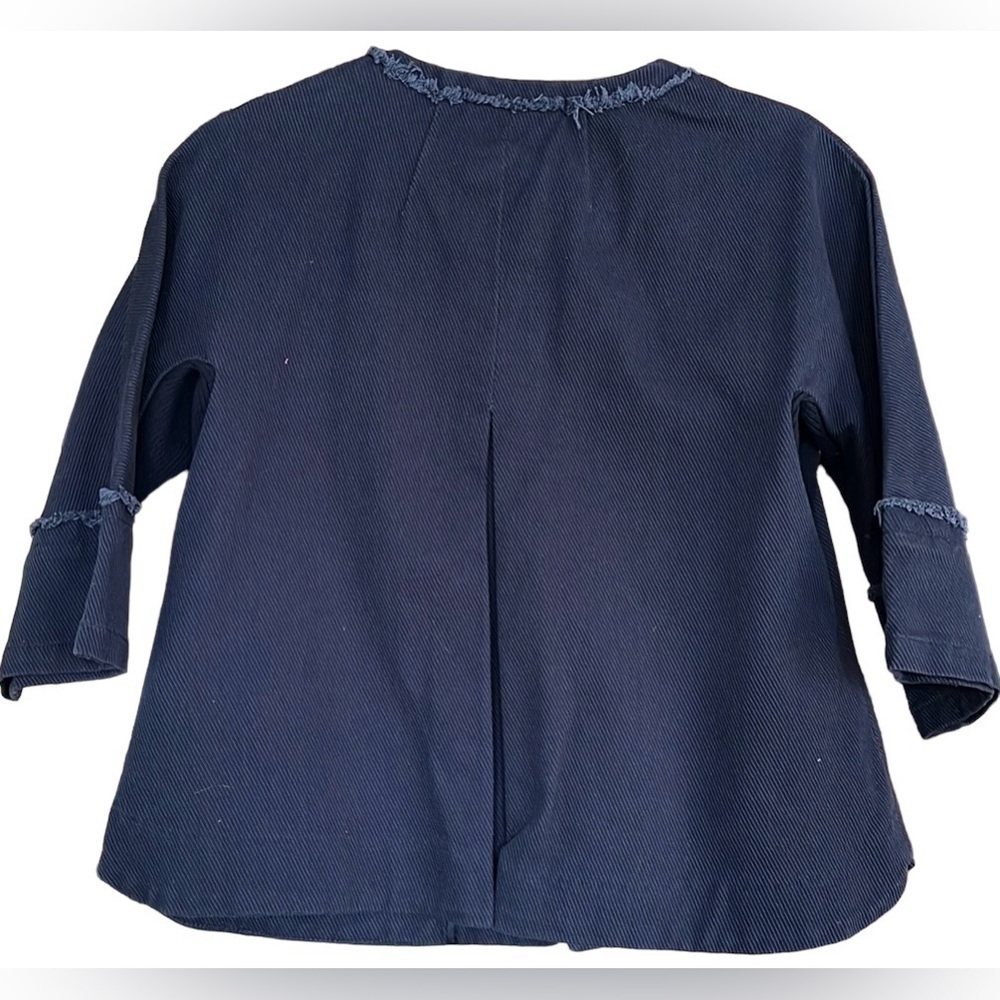 SIMPLY VERA by Vera Wang Navy Blue Thin Wale Corduroy Collarless Jkt, Small, GUC - Picture 12 of 12